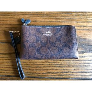 Authentic Coach Double Zipper Wristlet